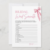 Elegant roze boog bruids woord scramble spel kaart (Voorkant)