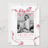 Elegant roze boog foto Afstuderen Aankondiging (Voorkant)