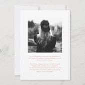 Elegant roze boog foto Afstuderen Aankondiging (Achterkant)