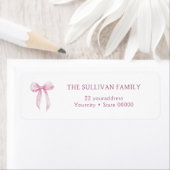 Elegant roze boog retour adres label (Insitu)