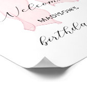 Elegant roze boog verjaardagsfeest welkom poster (Hoek)
