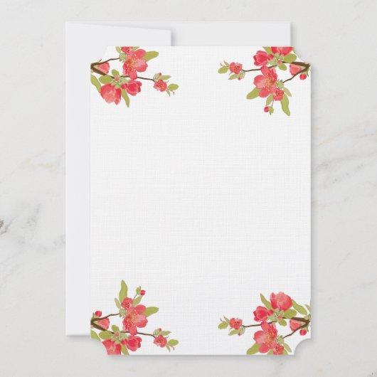 Elegant roze boombloesems Baby shower Kaart (Achterkant)