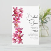 Elegant roze bordeaux orchideeën bloem Vrijgezelle Kaart (Staand voorkant)