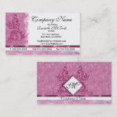 Elegant roze borduurwerk Visitekaartjes (Voorkant / Achterkant)