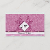 Elegant roze borduurwerk Visitekaartjes (Achterkant)