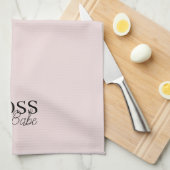 Elegant Roze Boss Babe Kitchen Towel Theedoek (Quarter Fold)