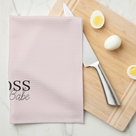 Elegant Roze Boss Babe Kitchen Towel Theedoek (Quarter Fold)