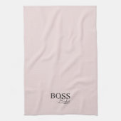 Elegant Roze Boss Babe Kitchen Towel Theedoek (Verticaal)