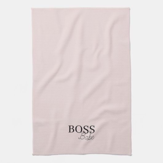 Elegant Roze Boss Babe Kitchen Towel Theedoek (Verticaal)