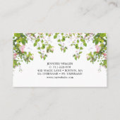 Elegant roze botanisch aangepast Visitekaartje (Achterkant)