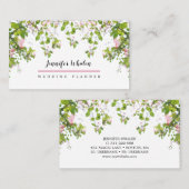 Elegant roze botanisch aangepast Visitekaartje (Voorkant / Achterkant)