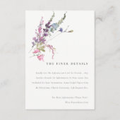 Elegant roze botanische Floral bruiloft details Informatiekaartje (Voorkant)