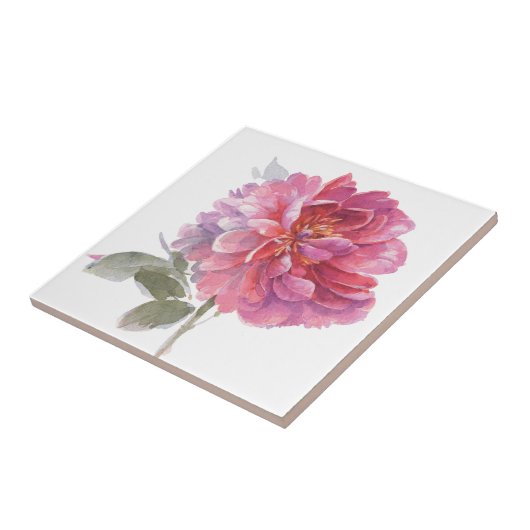 Elegant roze botanische Waterverf Tegeltje (Zijkant)