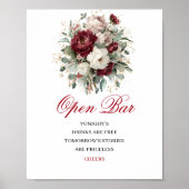 Elegant Roze Bourgondië Open Bar 8x10 Bord Poster (Voorkant)