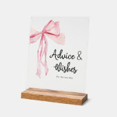 Elegant Roze Bow Advies & Wensen Vrijgezellenfeest Acryl Bord (Hoek)