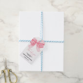 Elegant Roze Bow Baby shower Cadeaulabel (Met Touw)