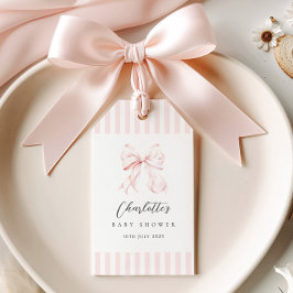 Elegant Roze Bow Baby shower Cadeaulabel