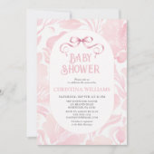 Elegant Roze Bow Baby shower Kaart (Voorkant)