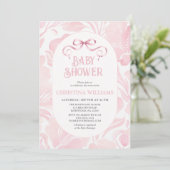 Elegant Roze Bow Baby shower Kaart (Staand voorkant)