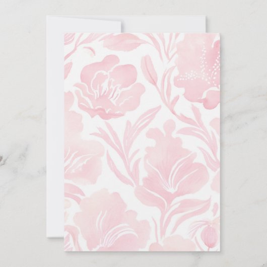 Elegant Roze Bow Baby shower Kaart (Achterkant)