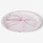 Elegant Roze Bow Baby shower Papieren Bordje (Gekanteld)