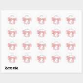 Elegant Roze Bow Baby shower Ronde Sticker (Vel)