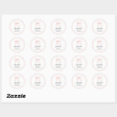 Elegant Roze Bow Baby shower Ronde Sticker (Vel)