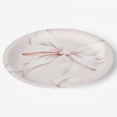 Elegant Roze Bow Baby Vrijgezellenfeest Papieren Bordje (Gekanteld)