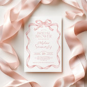 Elegant Roze Bow Blush Ribbon Vrijgezellenfeest Kaart