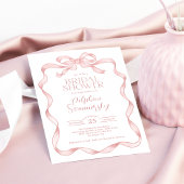 Elegant Roze Bow Blush Ribbon Vrijgezellenfeest Kaart