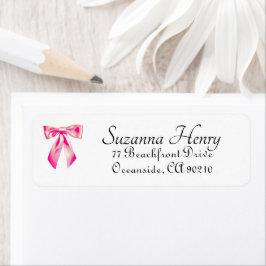 Elegant Roze Bow Classy Handschrift Etiket
