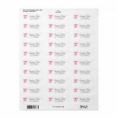 Elegant Roze Bow Classy Handschrift Etiket (Full Sheet)