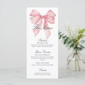 Elegant Roze Bow Douche Menu (Staand voorkant)