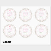 Elegant  Roze Bow Love Shack Baby shower Ronde Sticker (Vel)