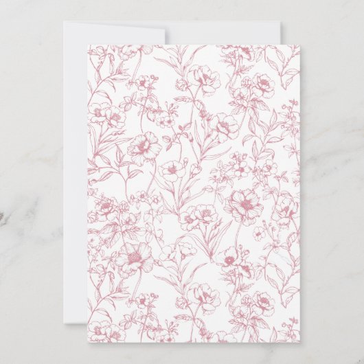 Elegant Roze Bow Meisje Baby shower Kaart (Achterkant)