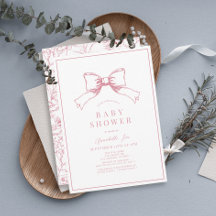 Elegant Roze Bow Meisje Baby shower