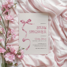 Elegant Roze Bow Meisje Baby shower