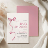 Elegant Roze Bow Meisje Baby shower Kaart