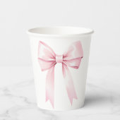 Elegant Roze Bow Meisje Baby shower Papieren Bekers (Achterkant)