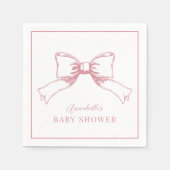Elegant Roze Bow Meisje Baby shower Servet (Voorkant)