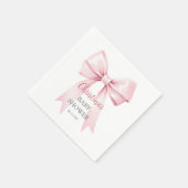 Elegant Roze Bow Meisje Baby shower Servet (Hoek)