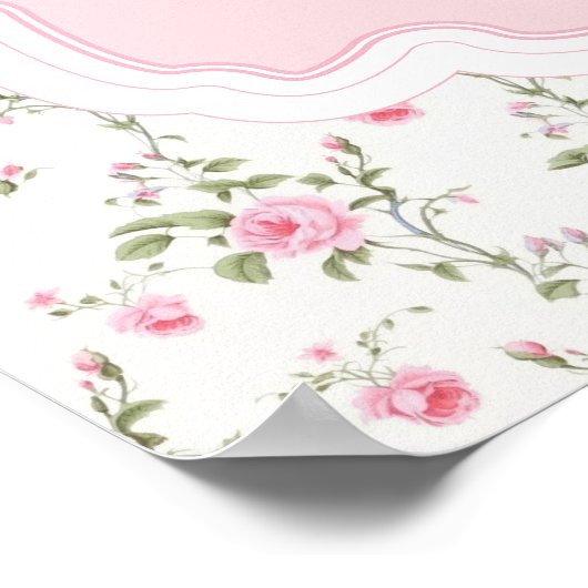 Elegant Roze Bow Meisje Baby shower Welkom Poster (Hoek)