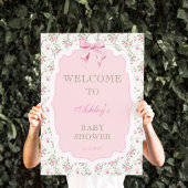 Elegant Roze Bow Meisje Baby shower Welkom Poster