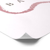 Elegant Roze Bow Meisje Baby shower Welkomstbord Poster (Hoek)