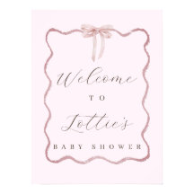 Elegant Roze Bow Meisje Baby shower Welkomstbord