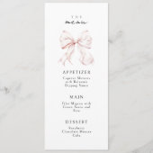 Elegant Roze Bow Menu (Voorkant)