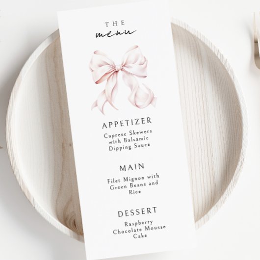 Elegant Roze Bow Menu