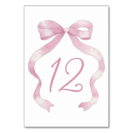 Elegant Roze Bow Tafelnummer