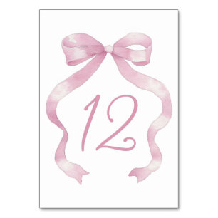 Elegant Roze Bow Tafelnummer