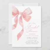 Elegant Roze Bow Vrijgezellenfeest Kaart (Voorkant)